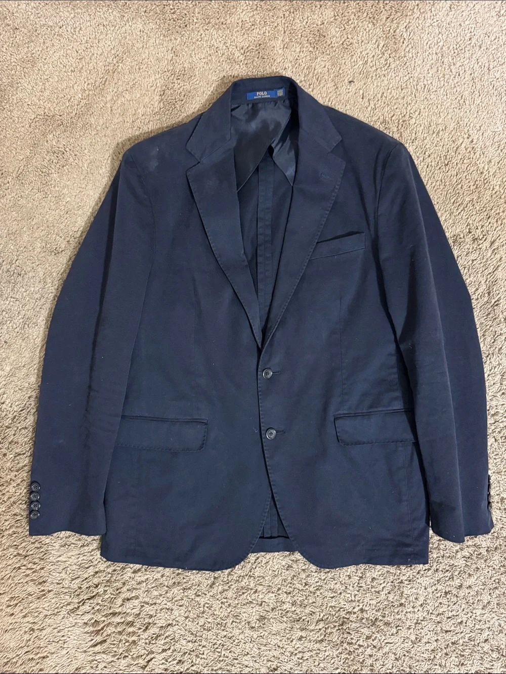 Polo Ralph Lauren Men's Navy Cotton Blazer size 40R Tailored Classic Capsule